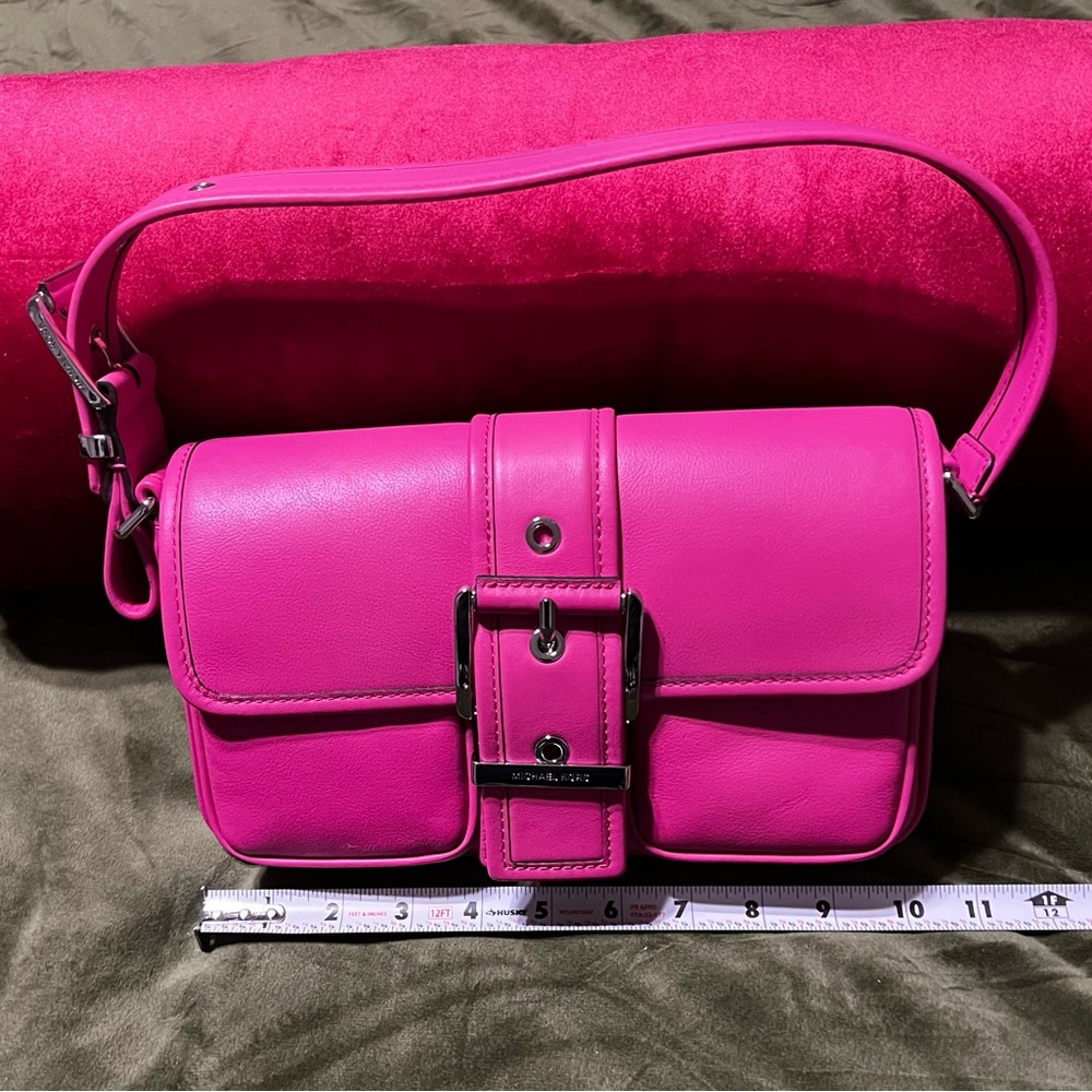 Michael Kors Medium Colby Shoulder Bag in Wild Berry (Pink), Leather